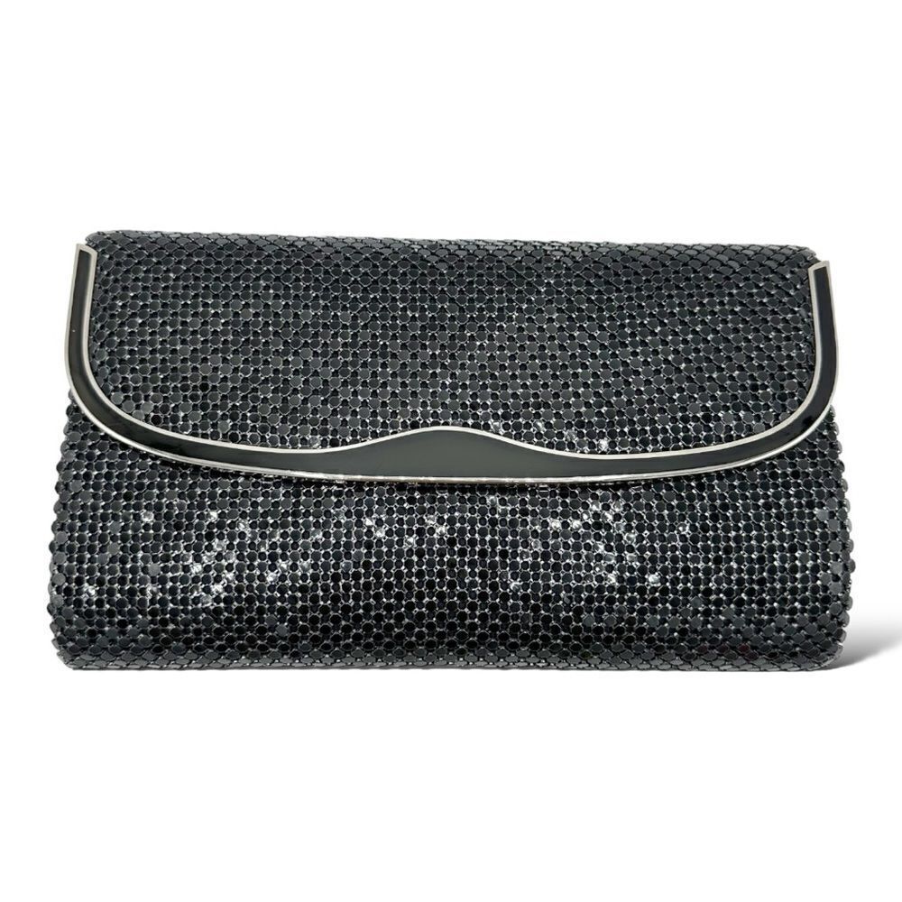Marlo Vintage 80’s/90”s Black Mesh Clutch Evening Bag w/Convertable Chain‎